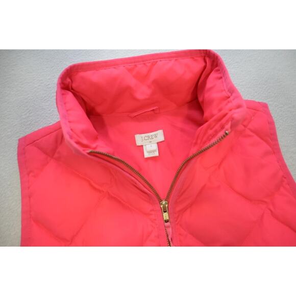 J Crew Puffer Vest Down Waterfowl Pink Full Zip Performance Womens Sz Small - Picture 7 of 9